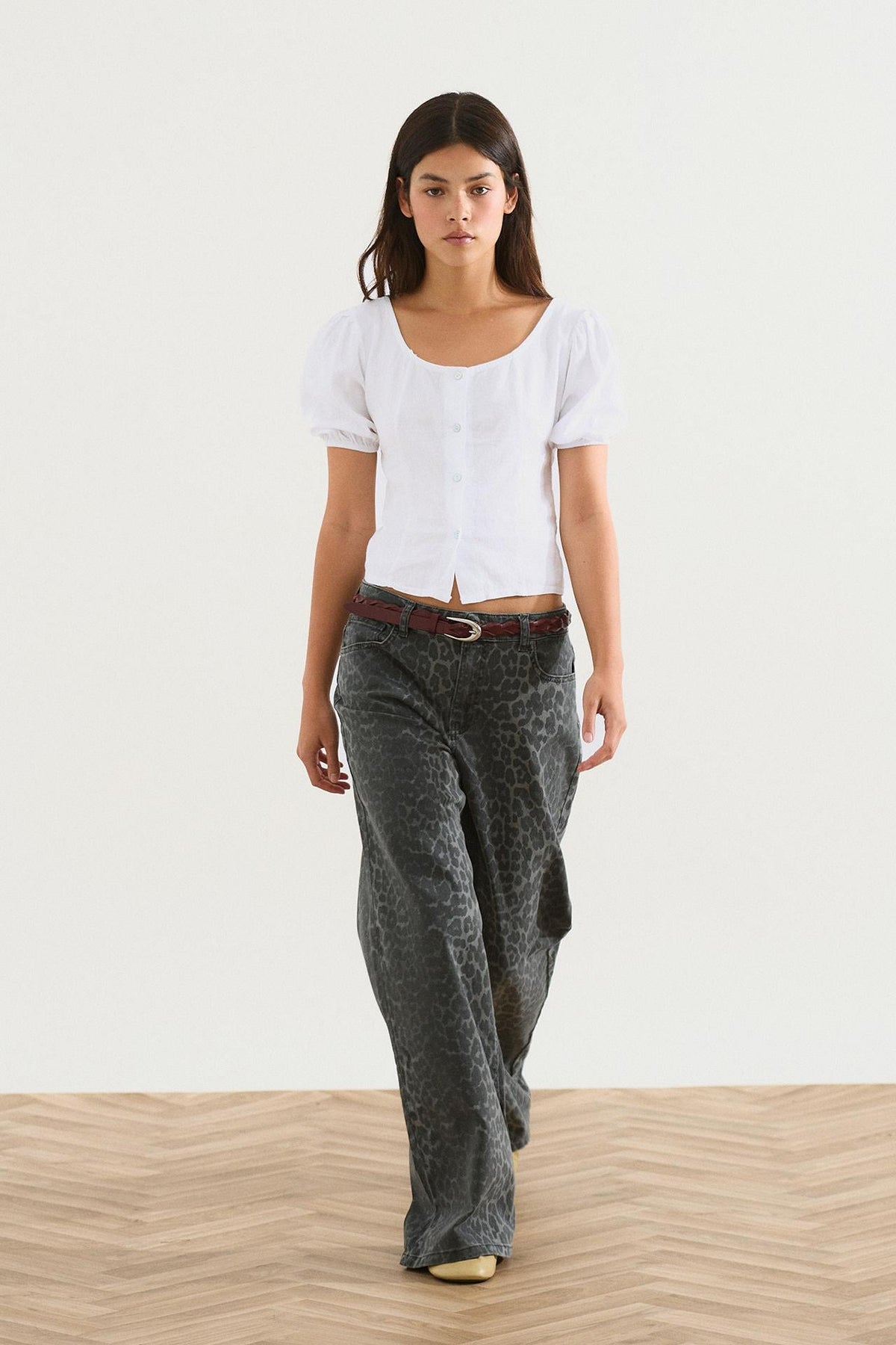 JEANS WIDE LEG ANIMAL PRINT