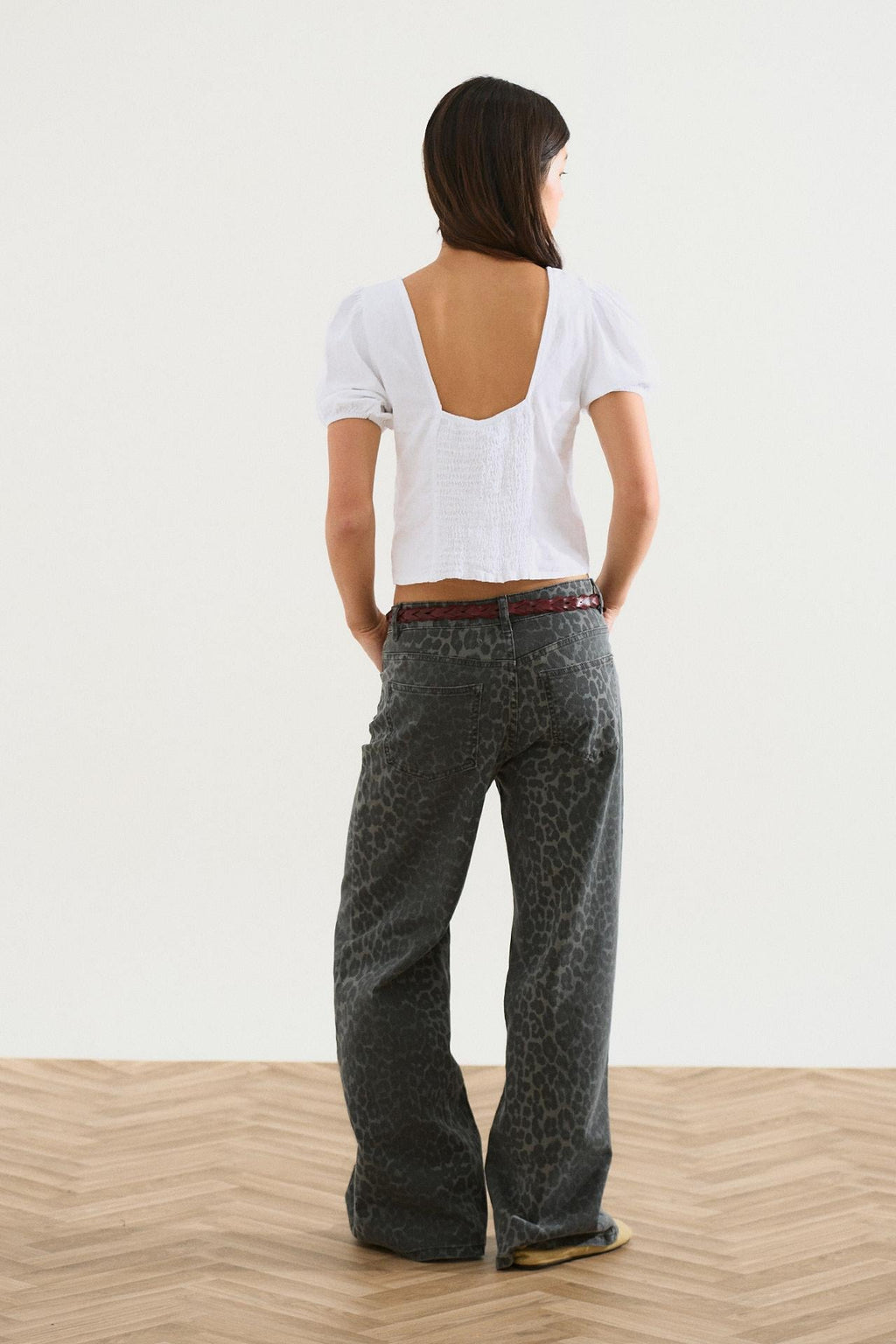JEANS WIDE LEG ANIMAL PRINT