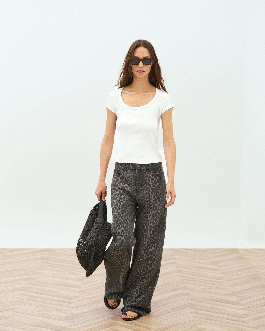 JEANS WIDE LEG ANIMAL PRINT