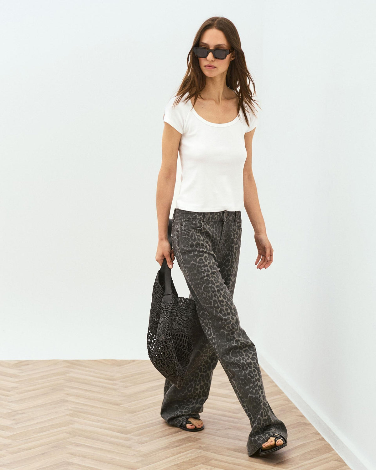 JEANS WIDE LEG ANIMAL PRINT