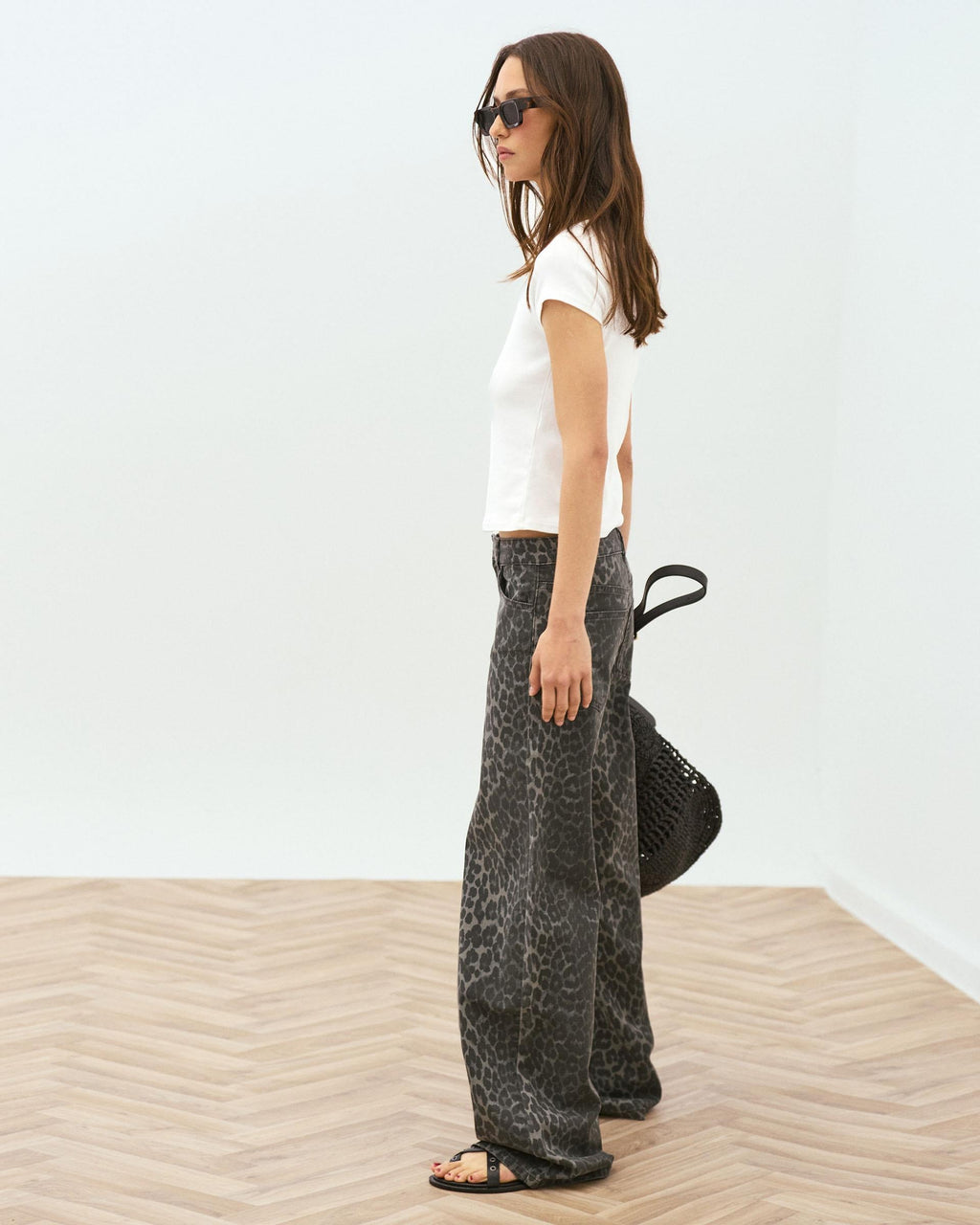 JEANS WIDE LEG ANIMAL PRINT