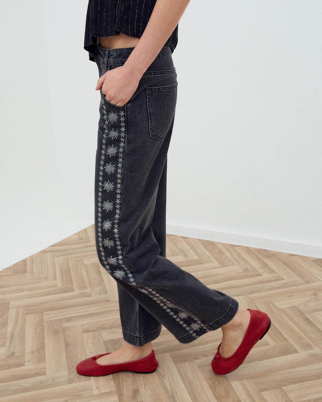 JEANS BRILLOS LATERALES