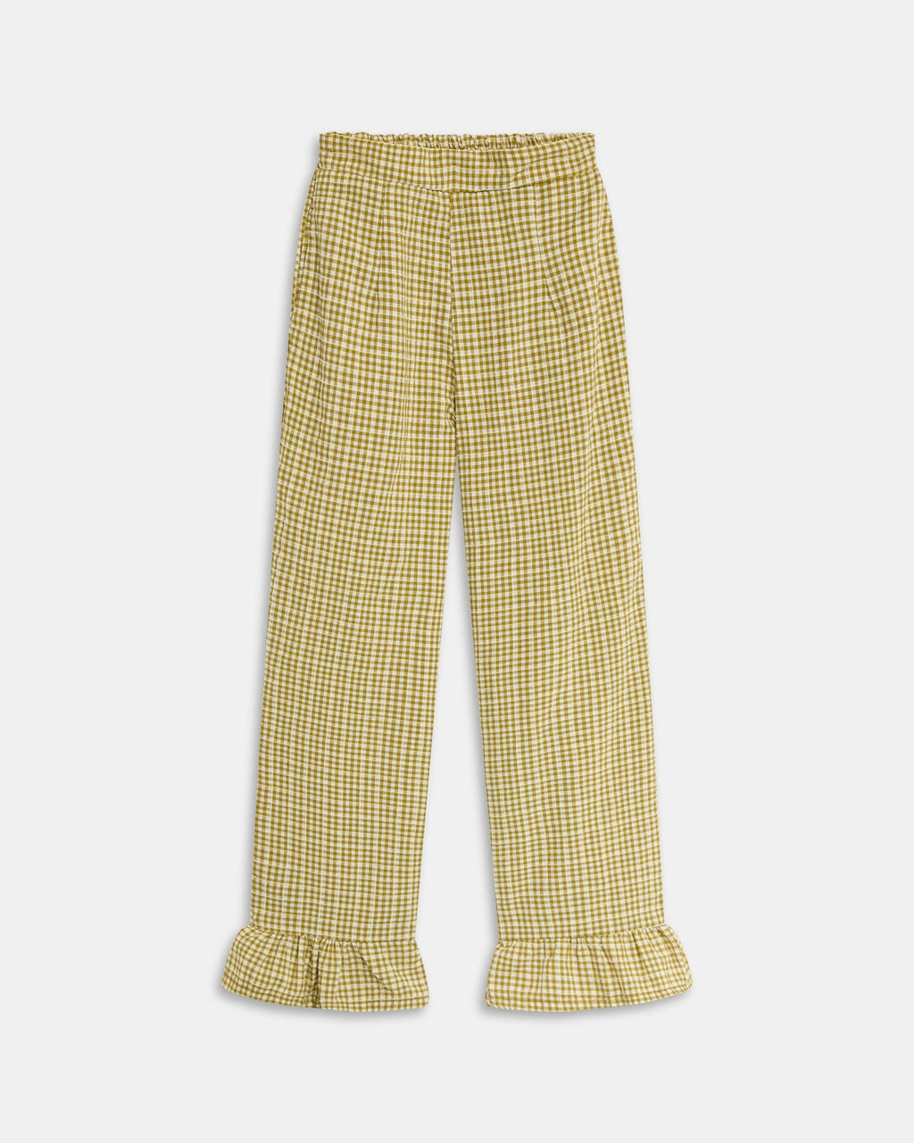 PANTALON CUADROS VOLANTE BAJO
