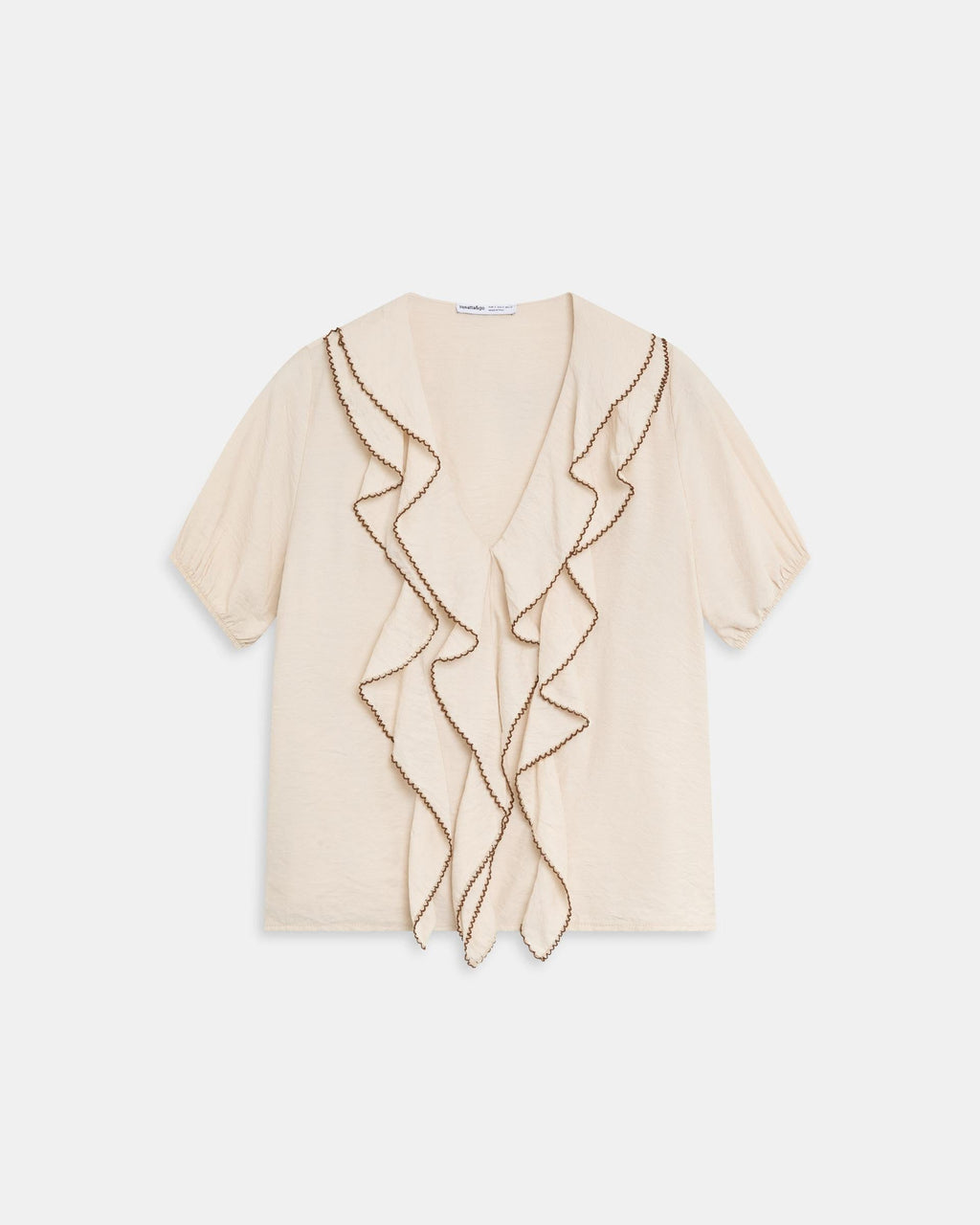 BLUSA VOLANTES DELANTEROS VIVO CONTRASTE