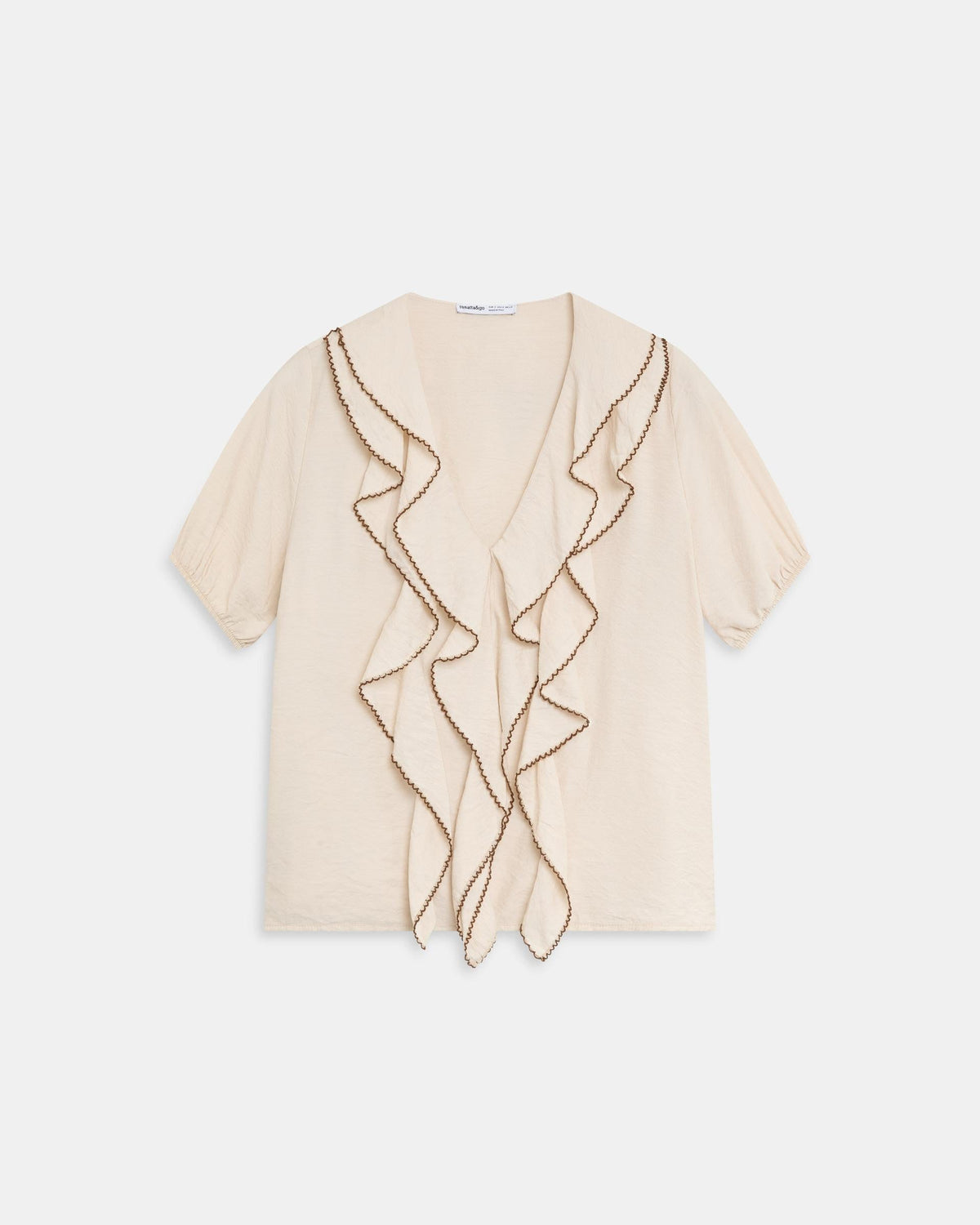 BLUSA VOLANTES DELANTEROS VIVO CONTRASTE