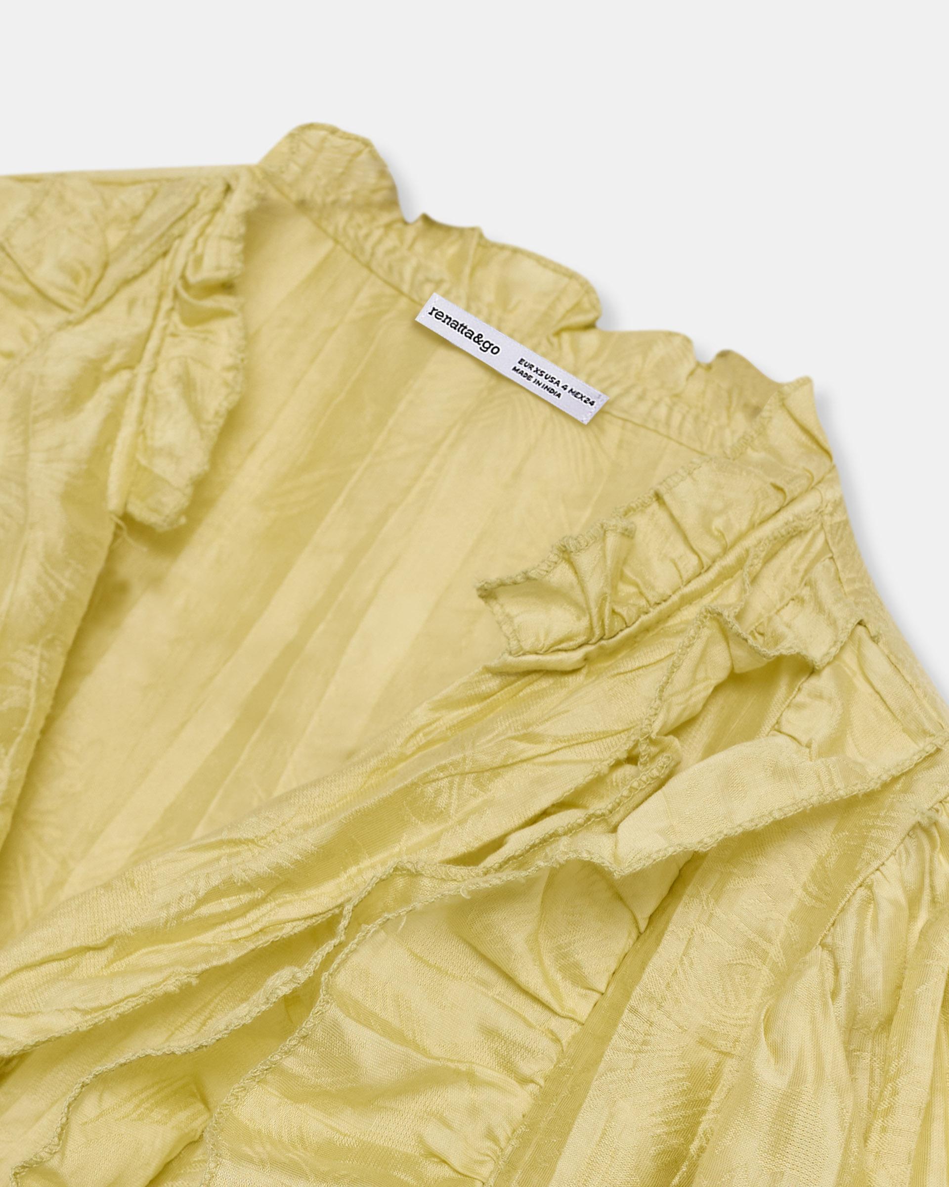 BLUSA MANGA CORTA VOLANTES ESCOTE V