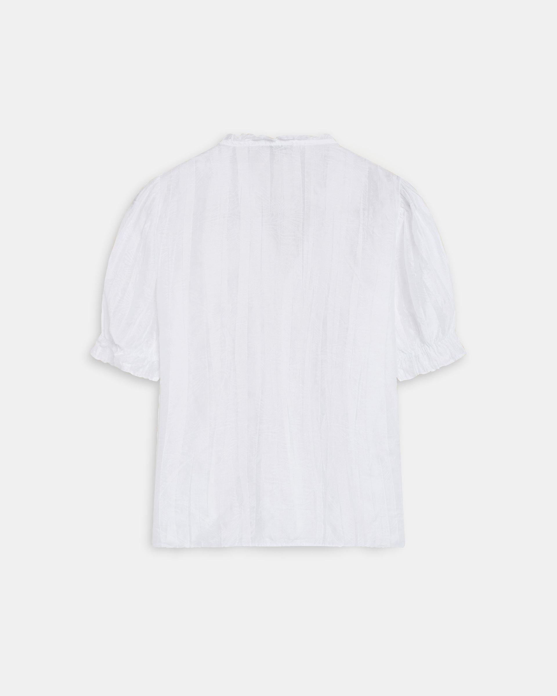 BLUSA MANGA CORTA VOLANTES ESCOTE V