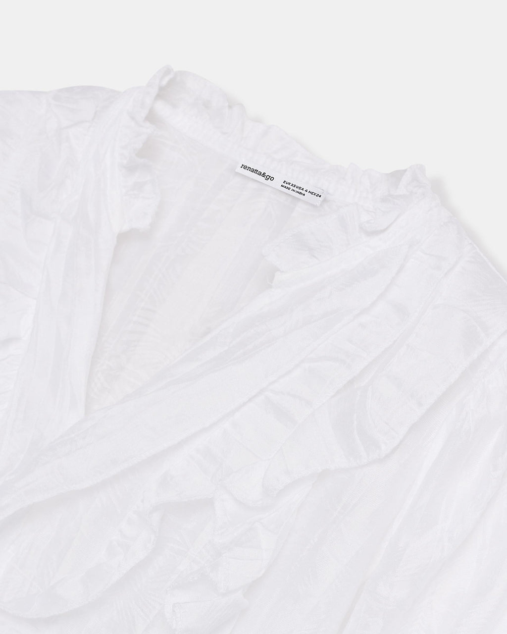 BLUSA MANGA CORTA VOLANTES ESCOTE V