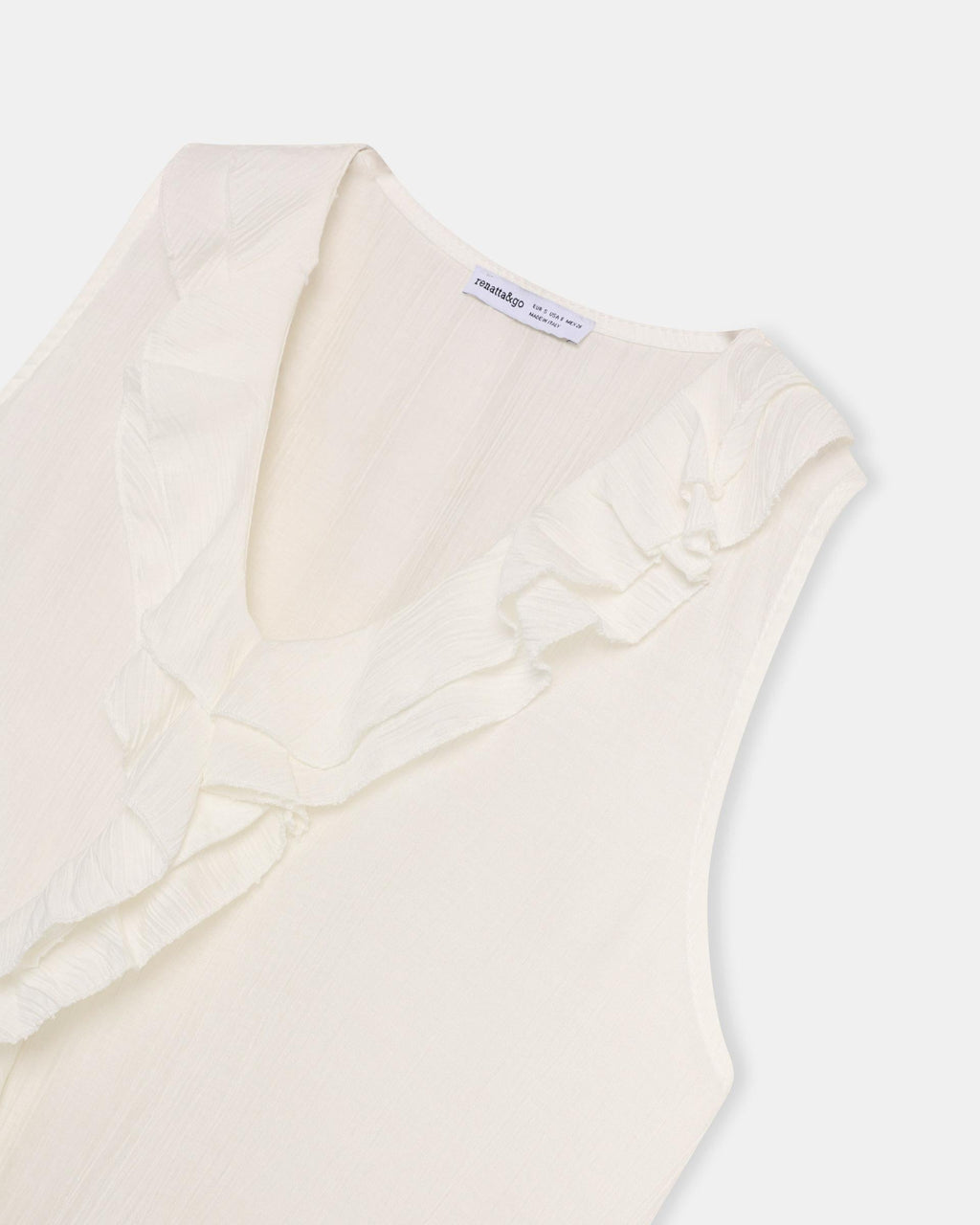 BLUSA SIN MANGAS VOLANTES ESCOTE V