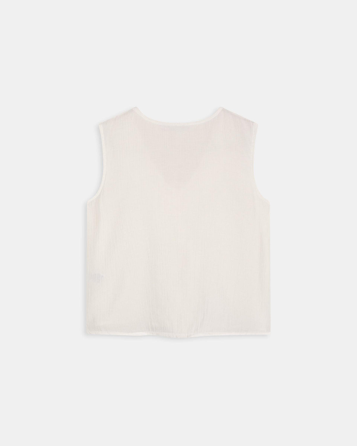 BLUSA SIN MANGAS VOLANTES ESCOTE V