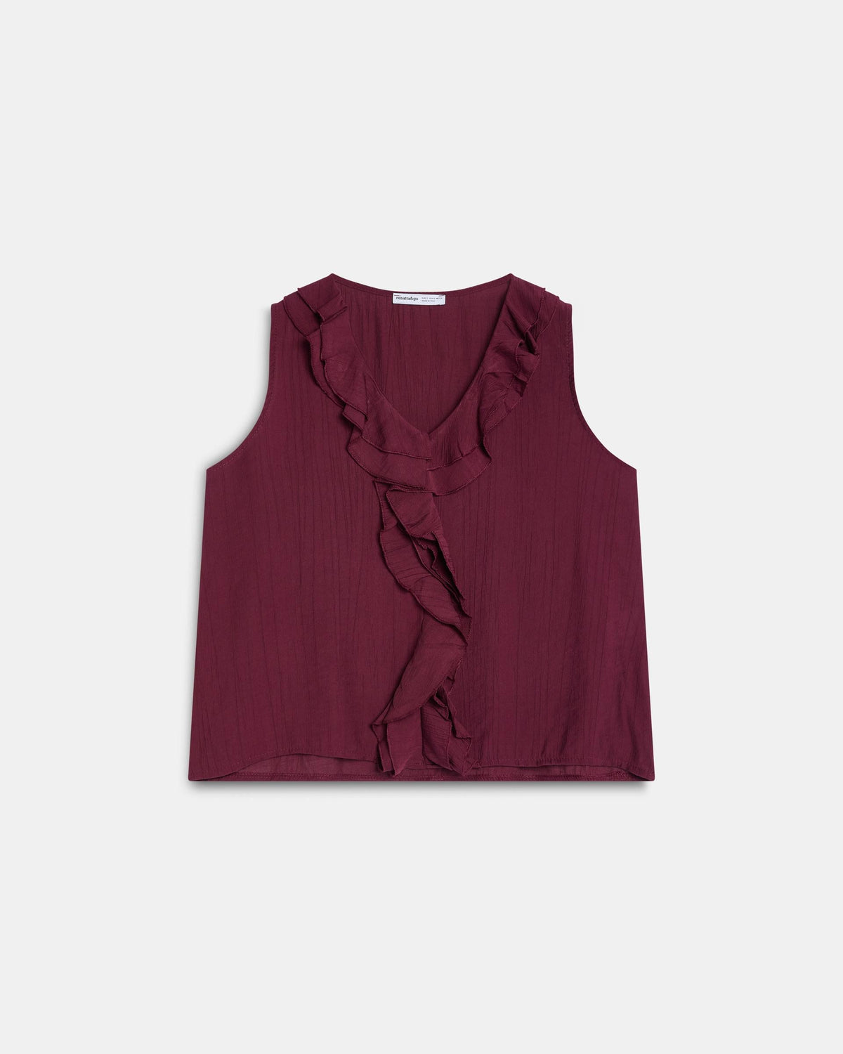 BLUSA SIN MANGAS VOLANTES ESCOTE V