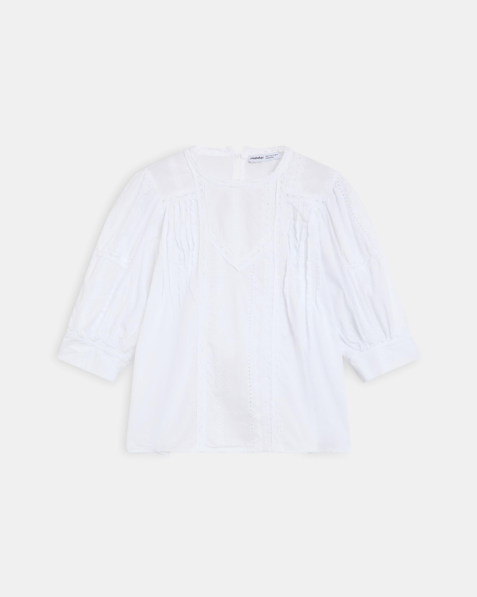BLUSA MANGA FRANCESA PUNTILLAS JARETAS