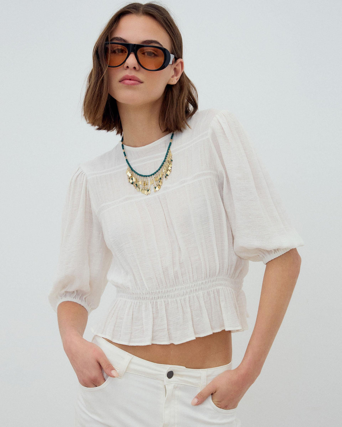 BLUSA GOMAS MANGA FRANCESA