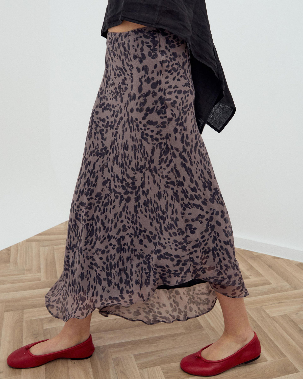 FALDA ASIMETRICA ANIMAL PRINT
