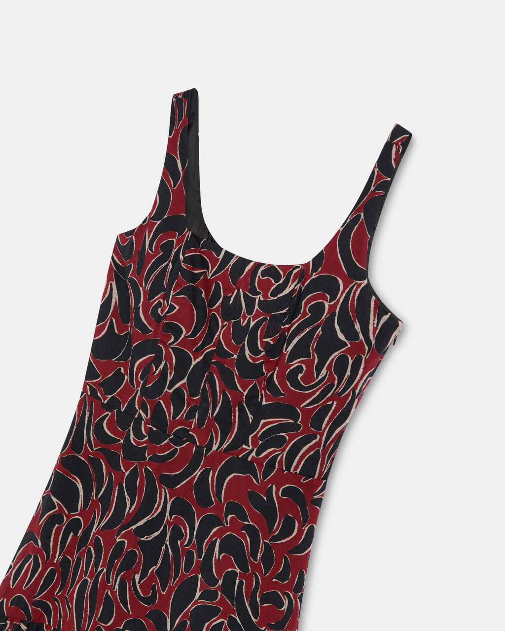 VESTIDO TIRANTES CORTES ESTAMPADO