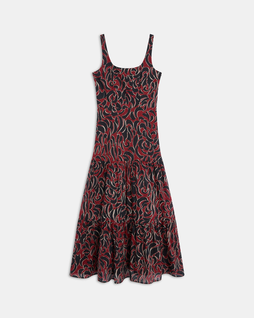 VESTIDO TIRANTES CORTES ESTAMPADO
