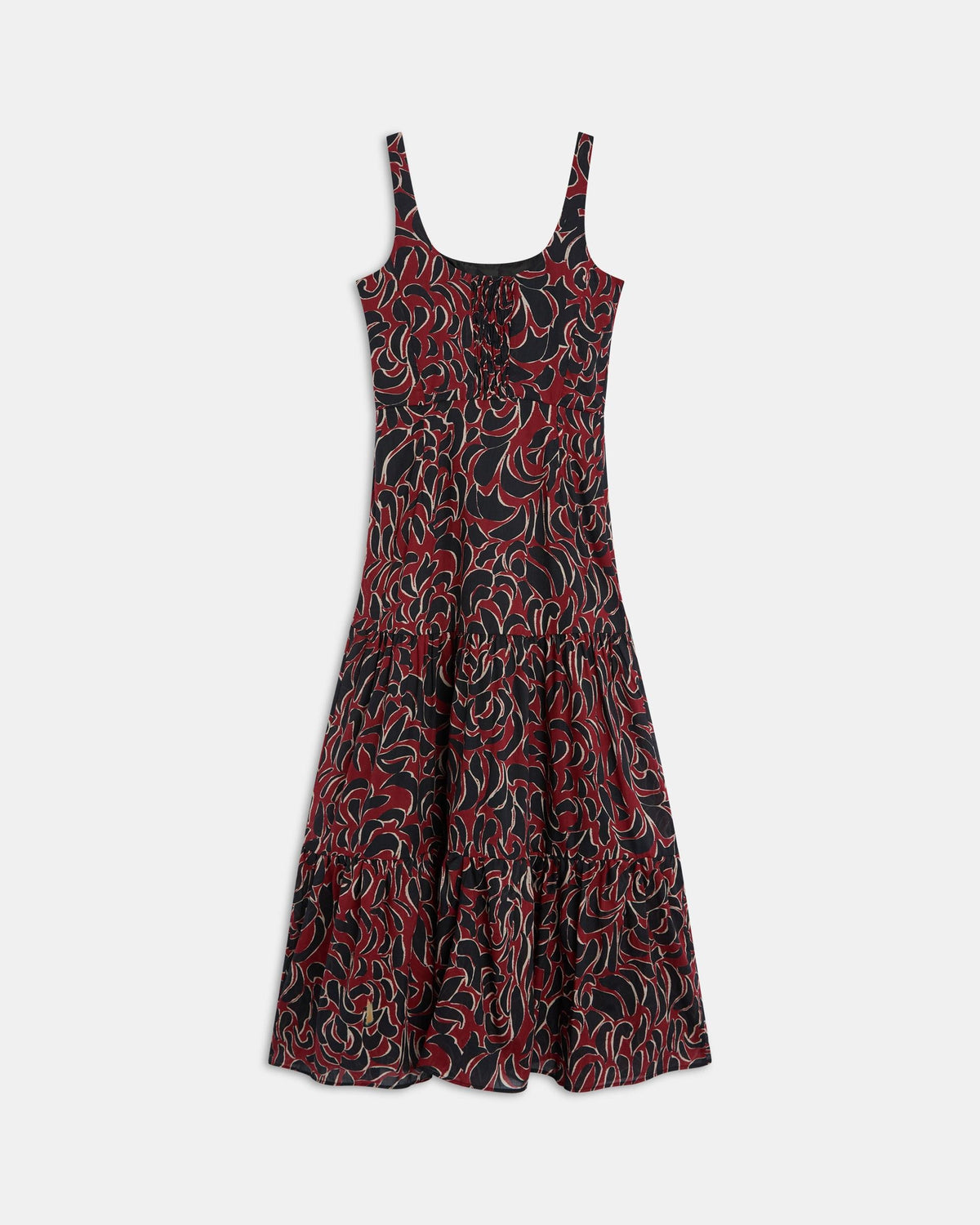 VESTIDO TIRANTES CORTES ESTAMPADO