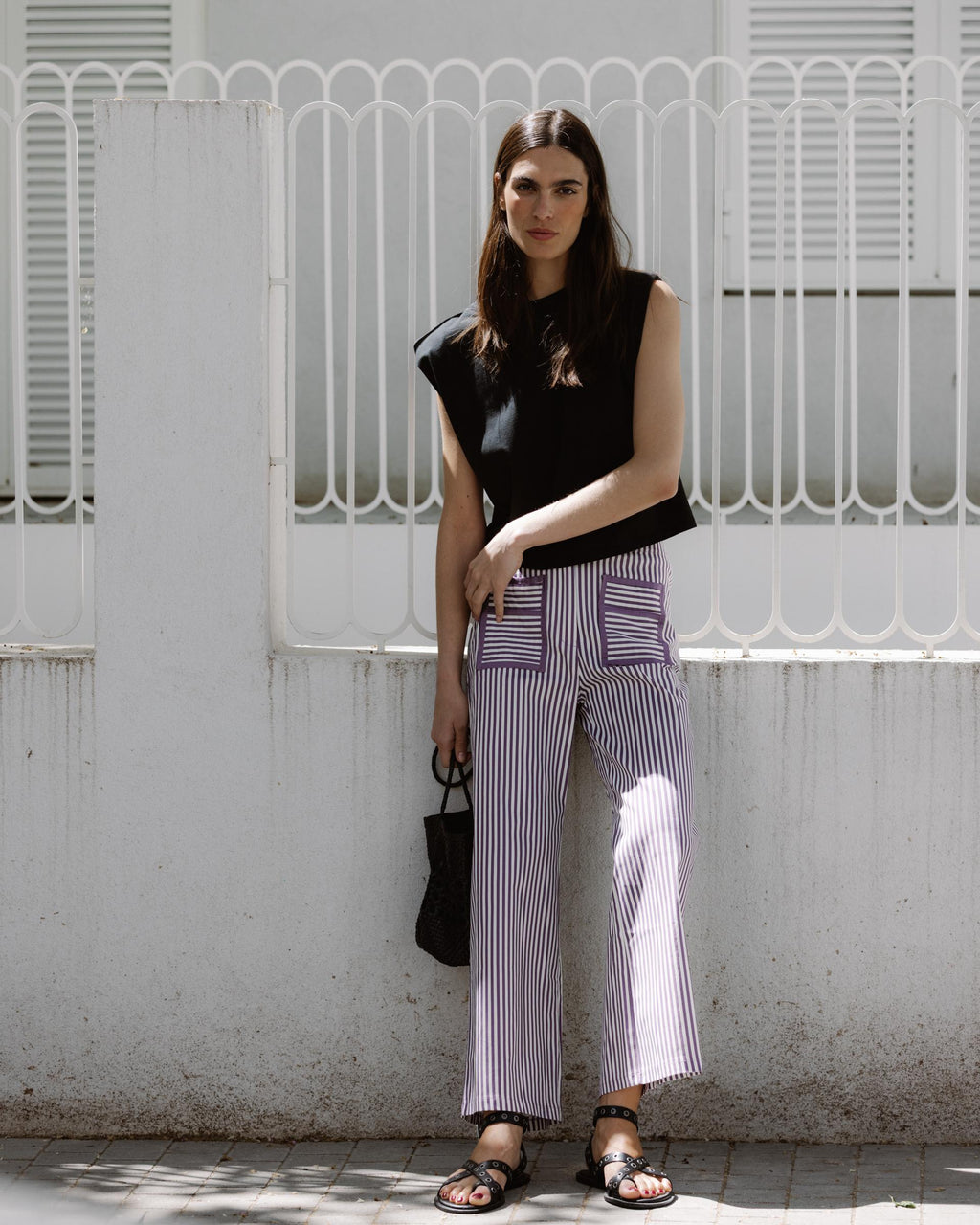 PANTALÓN RAYAS BOLSILLOS CONTRASTE