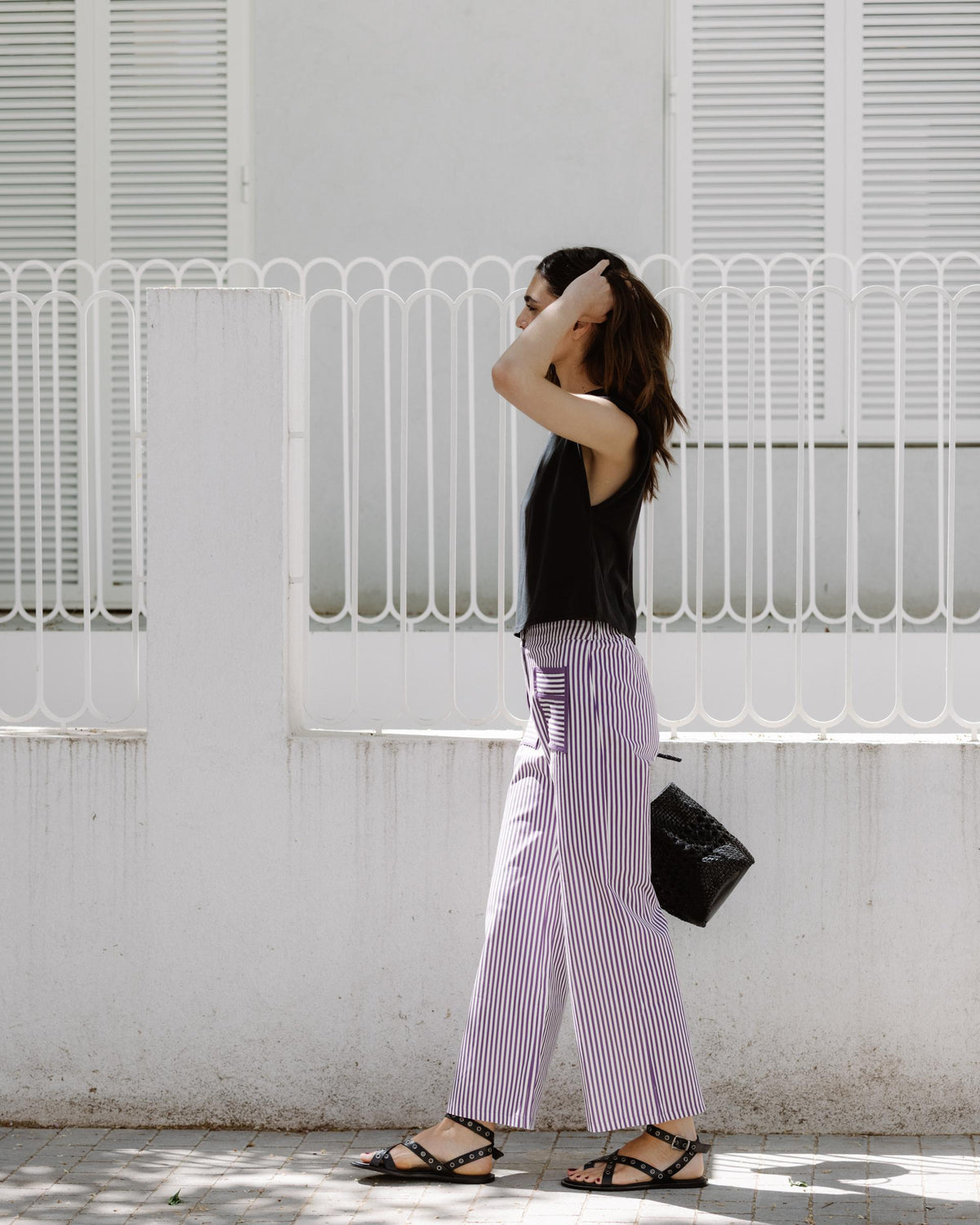 PANTALÓN RAYAS BOLSILLOS CONTRASTE