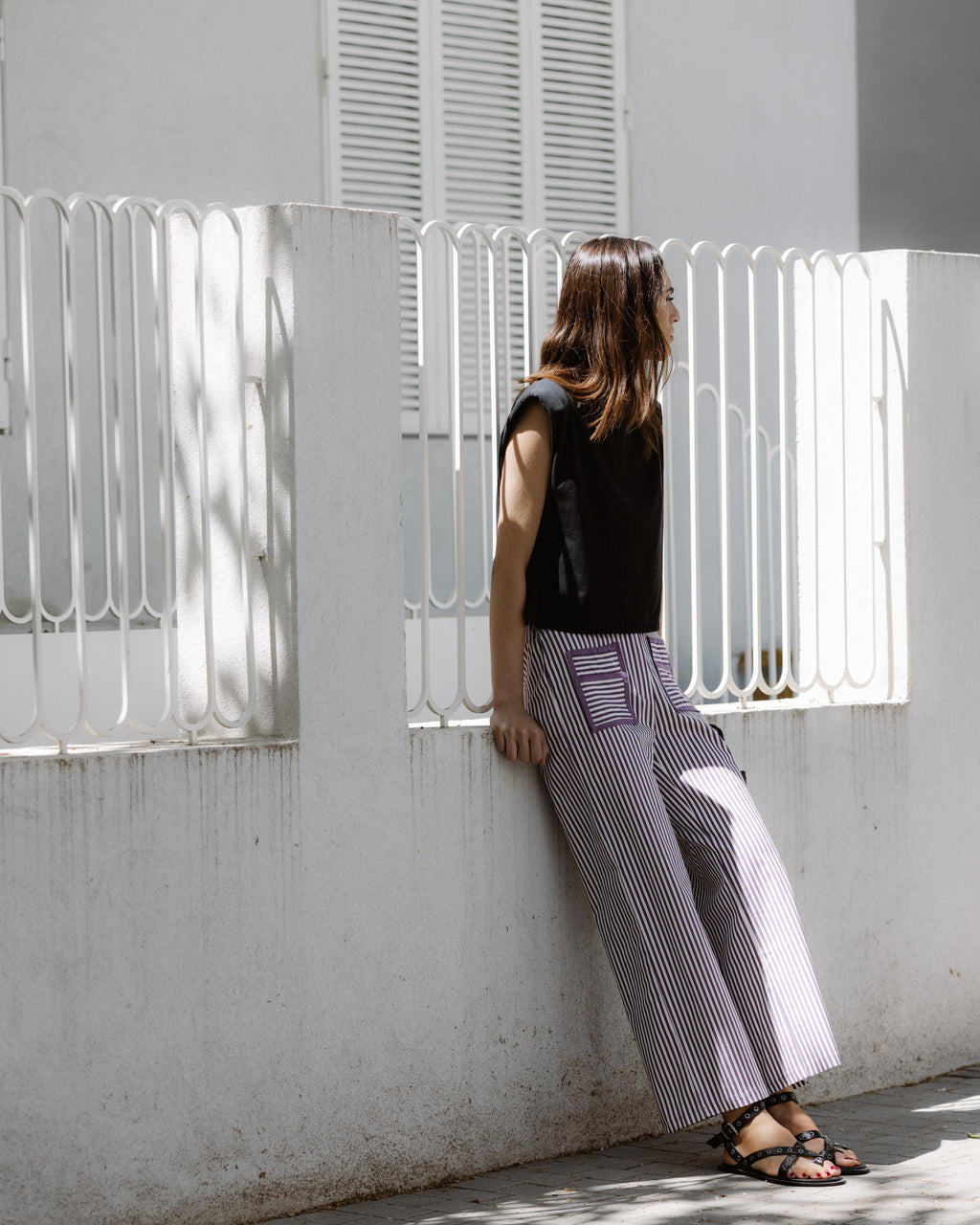 PANTALÓN RAYAS BOLSILLOS CONTRASTE