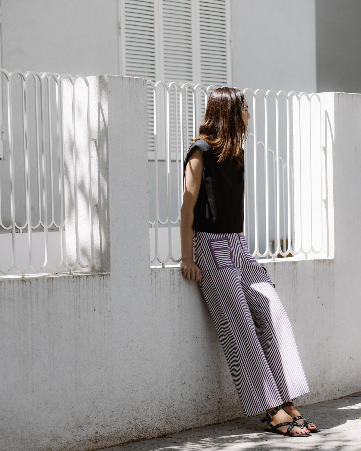 PANTALÓN RAYAS BOLSILLOS CONTRASTE