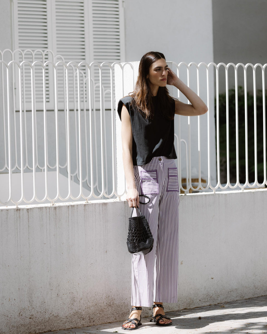 PANTALÓN RAYAS BOLSILLOS CONTRASTE