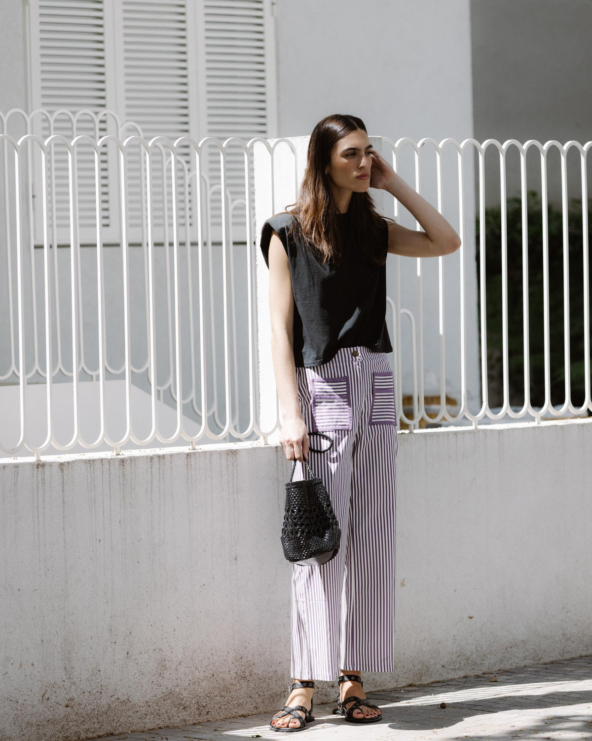 PANTALÓN RAYAS BOLSILLOS CONTRASTE