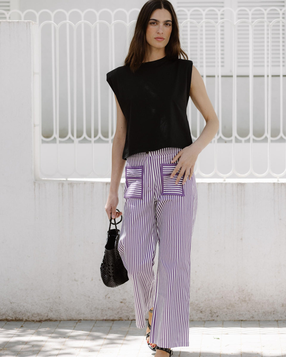 PANTALÓN RAYAS BOLSILLOS CONTRASTE