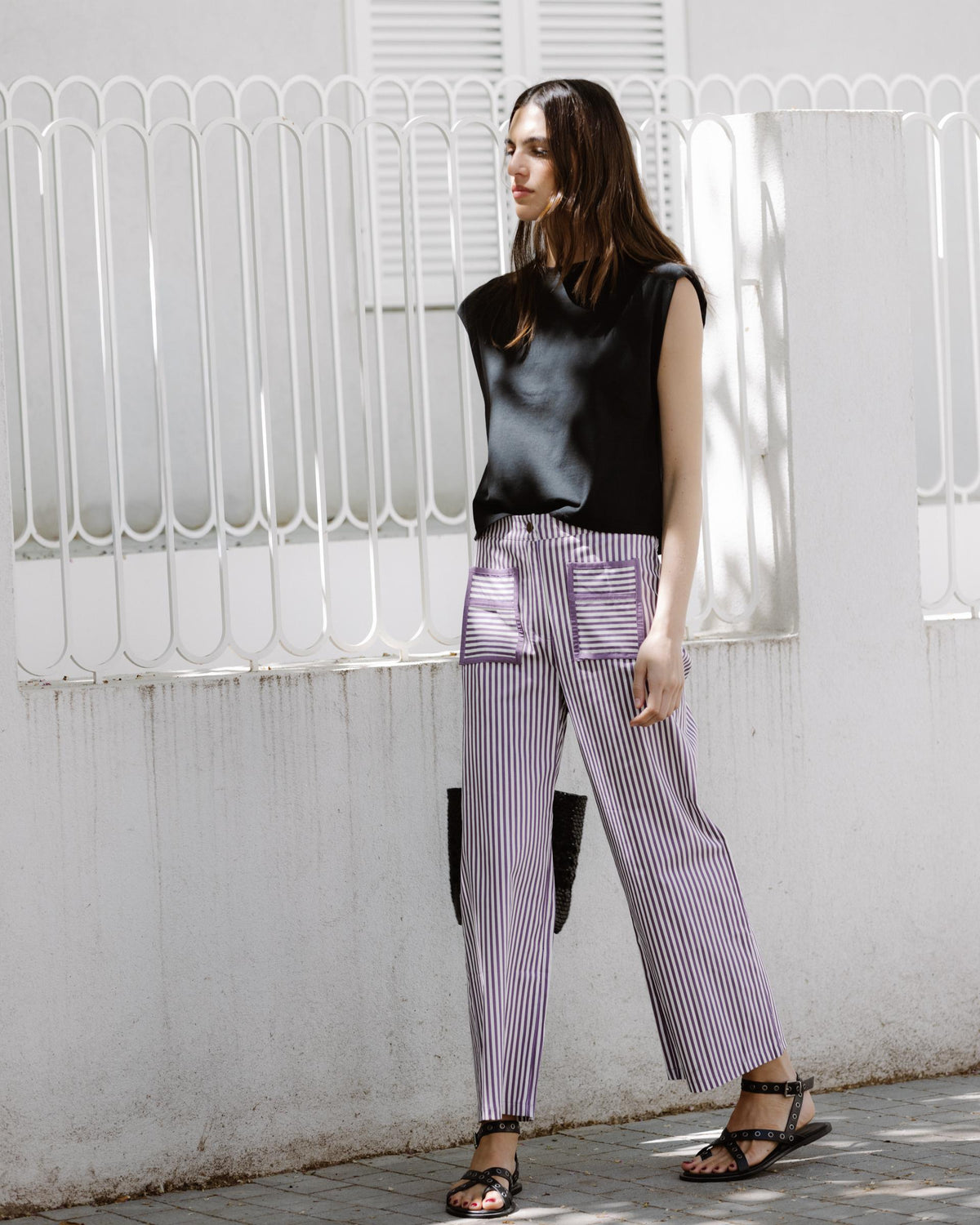 PANTALÓN RAYAS BOLSILLOS CONTRASTE