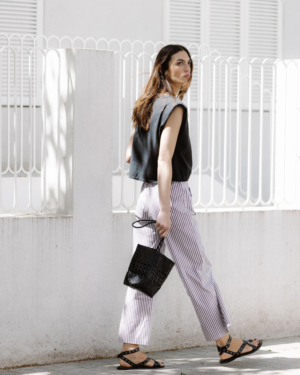 PANTALÓN RAYAS BOLSILLOS CONTRASTE