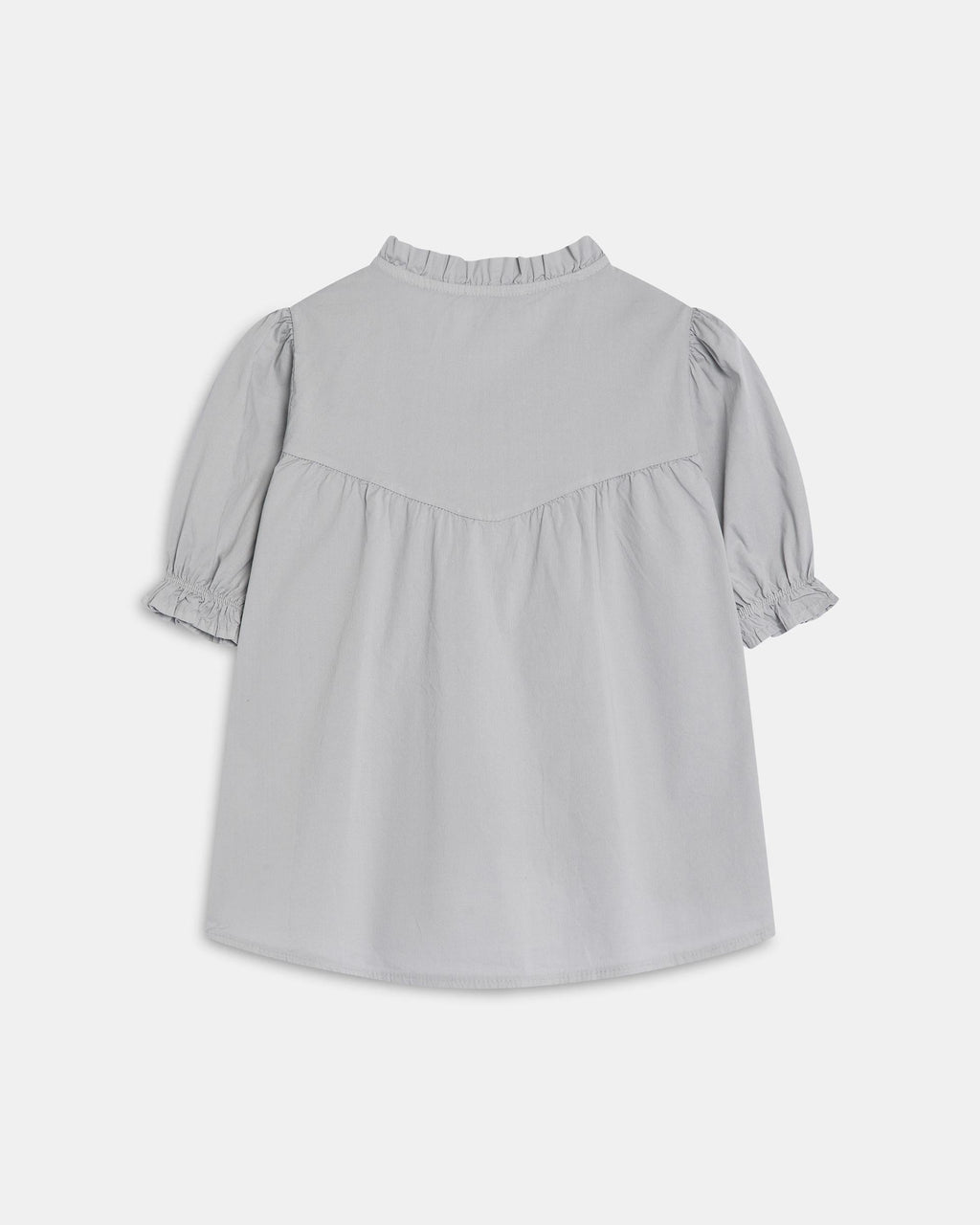 BLUSA MANGA ABULLONADA CANESU EN V VOLANTES