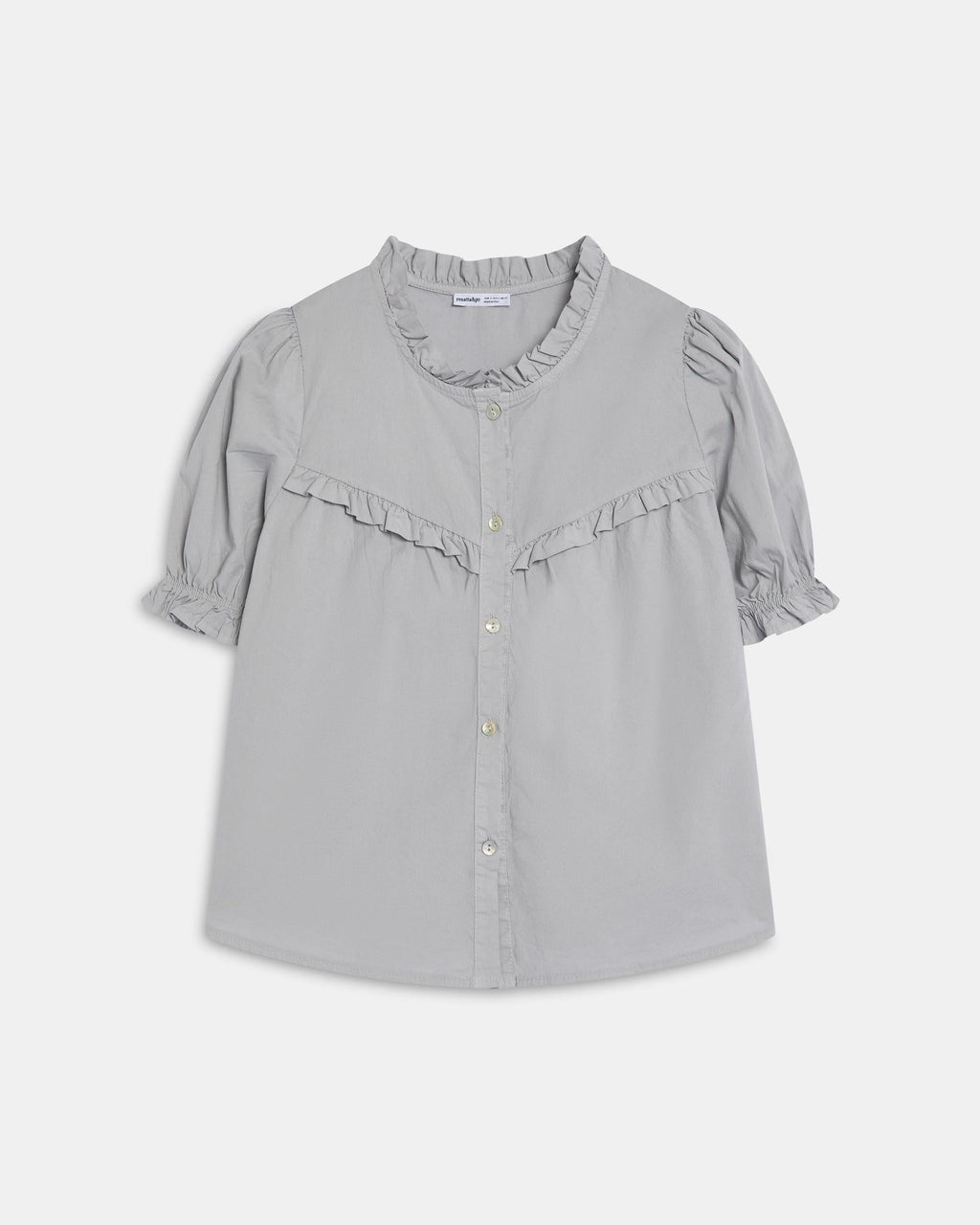 BLUSA MANGA ABULLONADA CANESU EN V VOLANTES