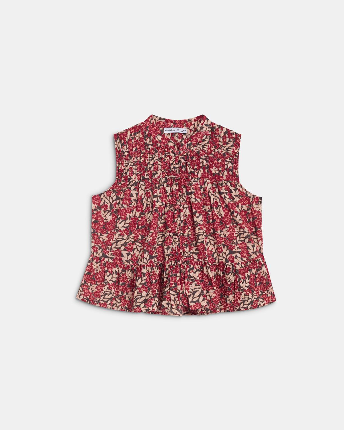 BLUSA SIN MANGAS ALAMARES ESTAMPADA