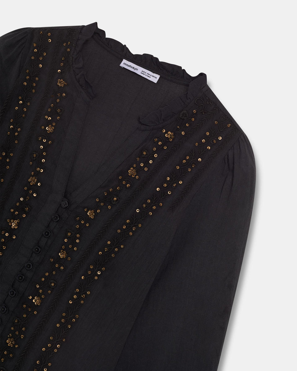 BLUSA MANGA FRANCESA LENTEJUELAS