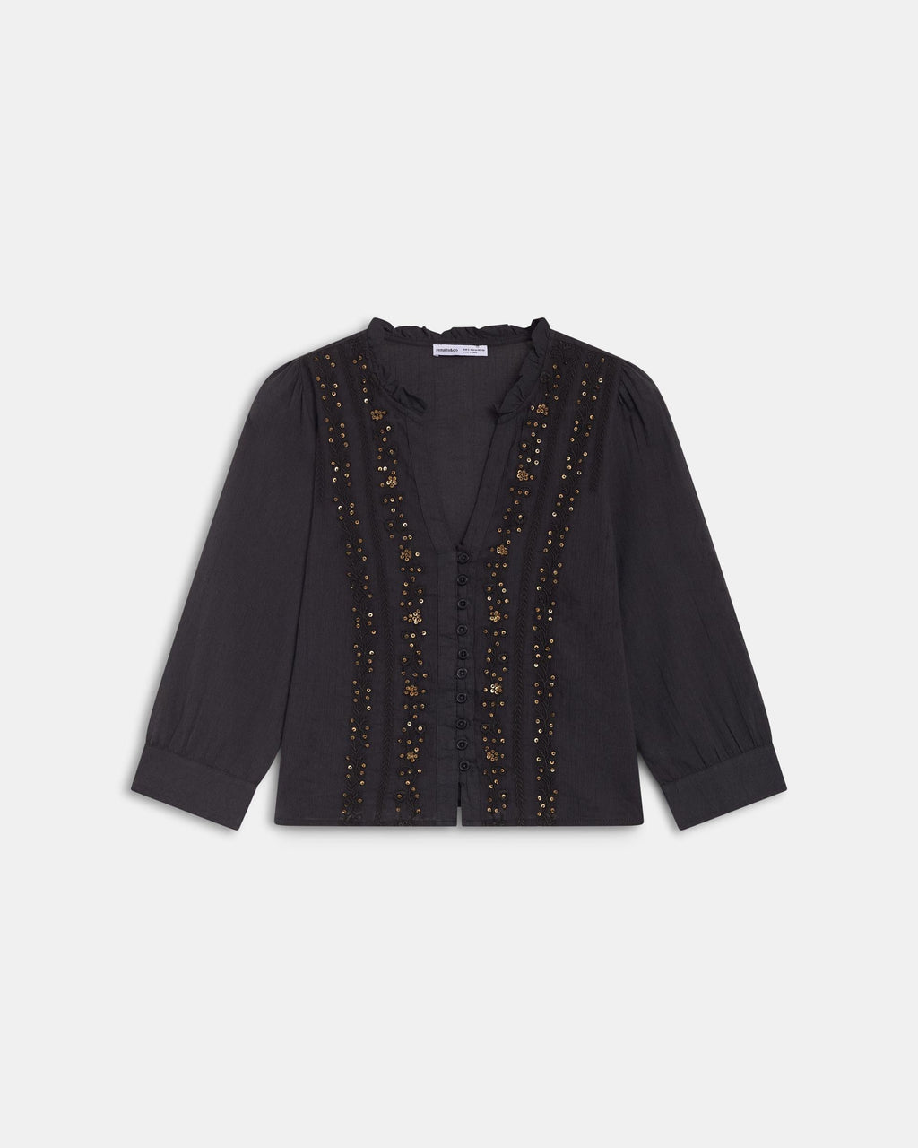 BLUSA MANGA FRANCESA LENTEJUELAS