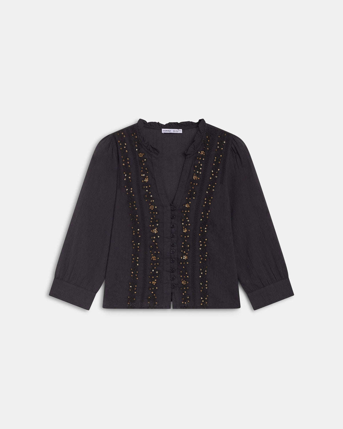 BLUSA MANGA FRANCESA LENTEJUELAS