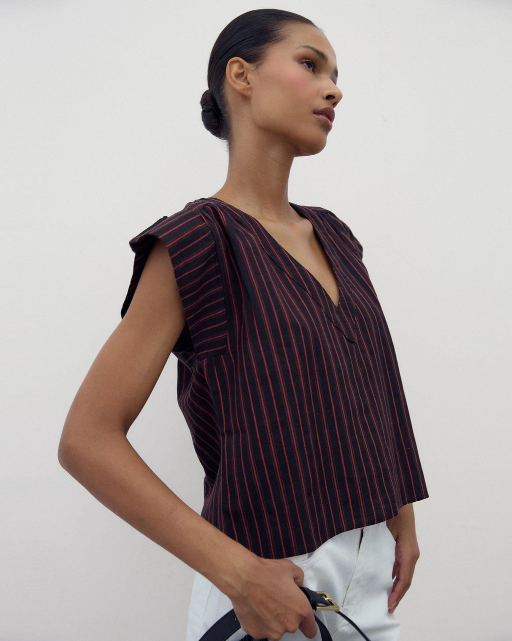 BLUSA MANGA CORTA ESTAMPADO RAYAS