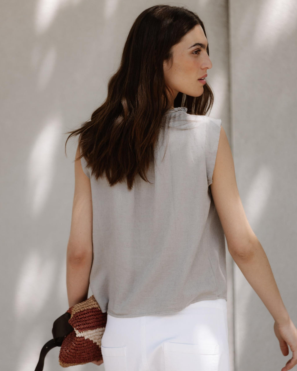 TOP LINO VOLANTE CUELLO