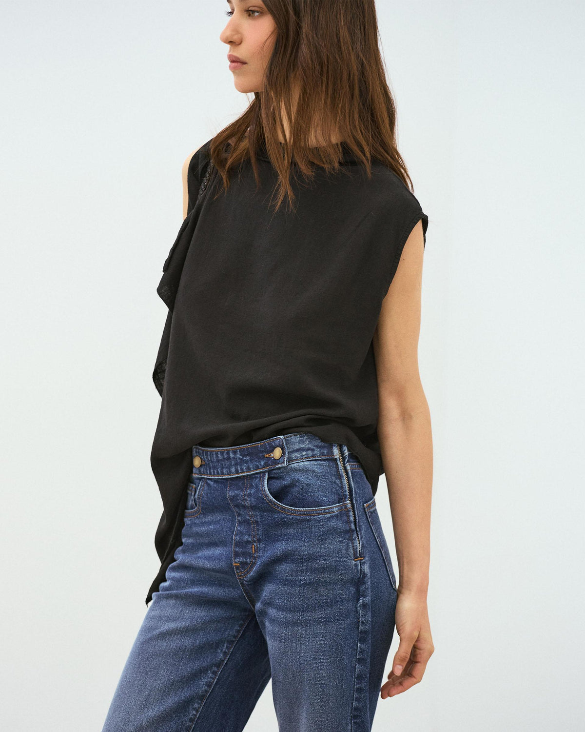JEANS BOTONES CINTURILLA CREMALLERA LATERAL