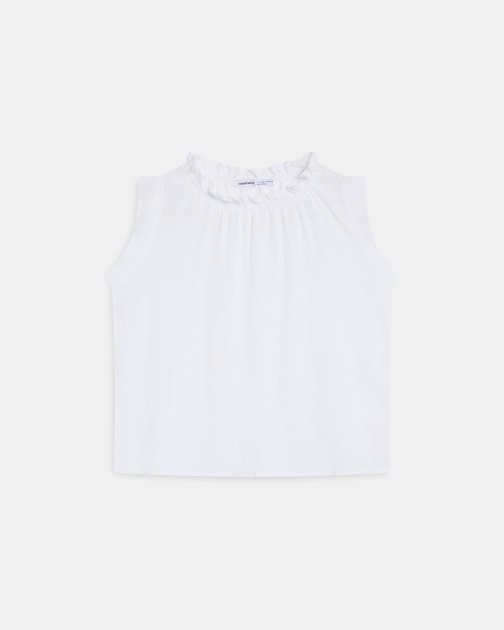 BLUSA SIN MANGAS CUELLO VOLANTE