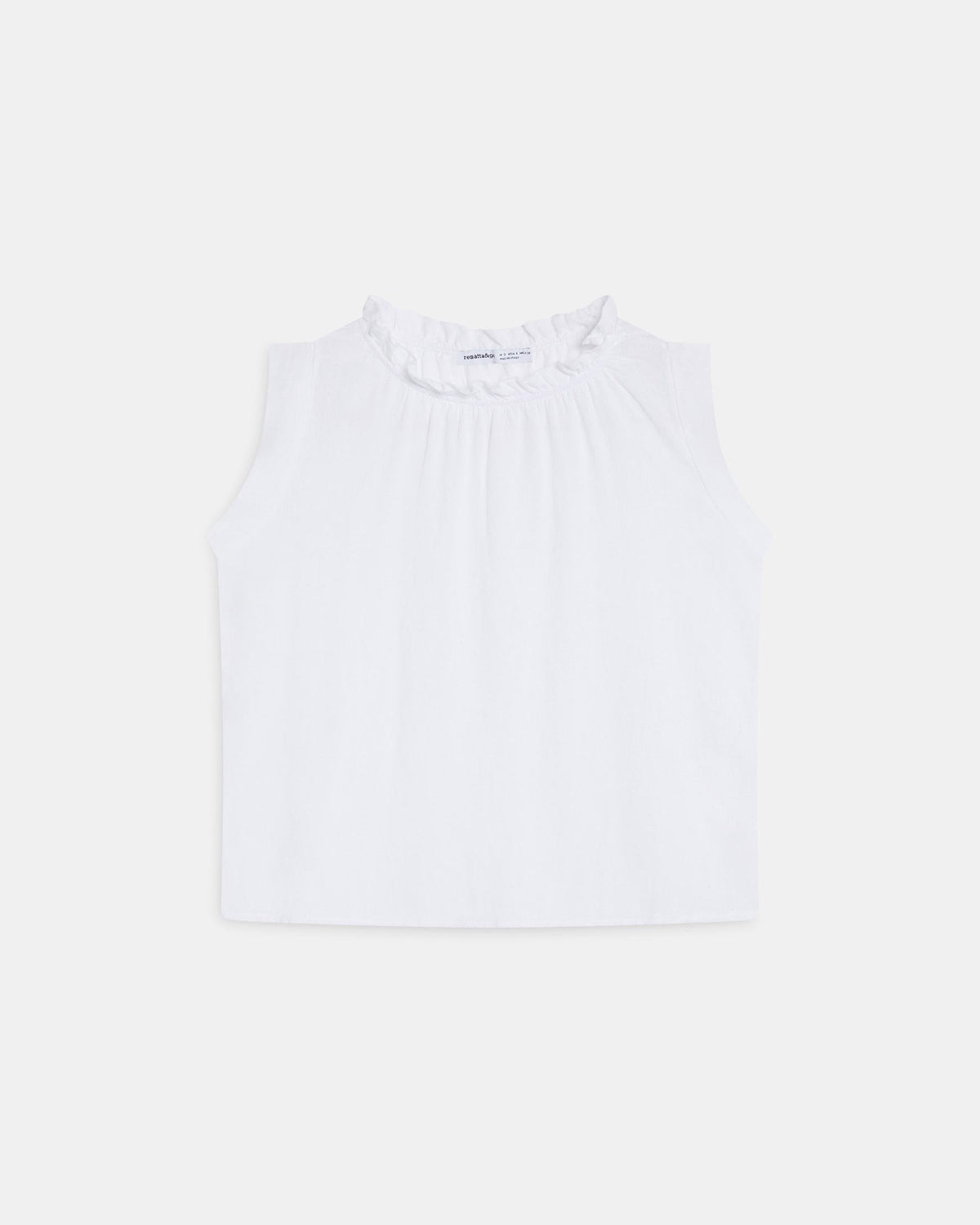 BLUSA SIN MANGAS CUELLO VOLANTE