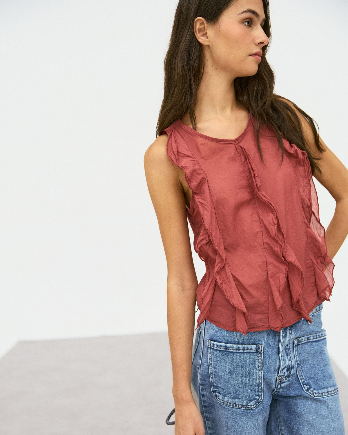 BLUSA VOLANTES DELANTEROS