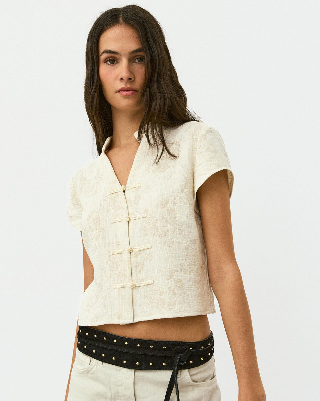 TOP JACQUARD ESTAMPADO FLORAL
