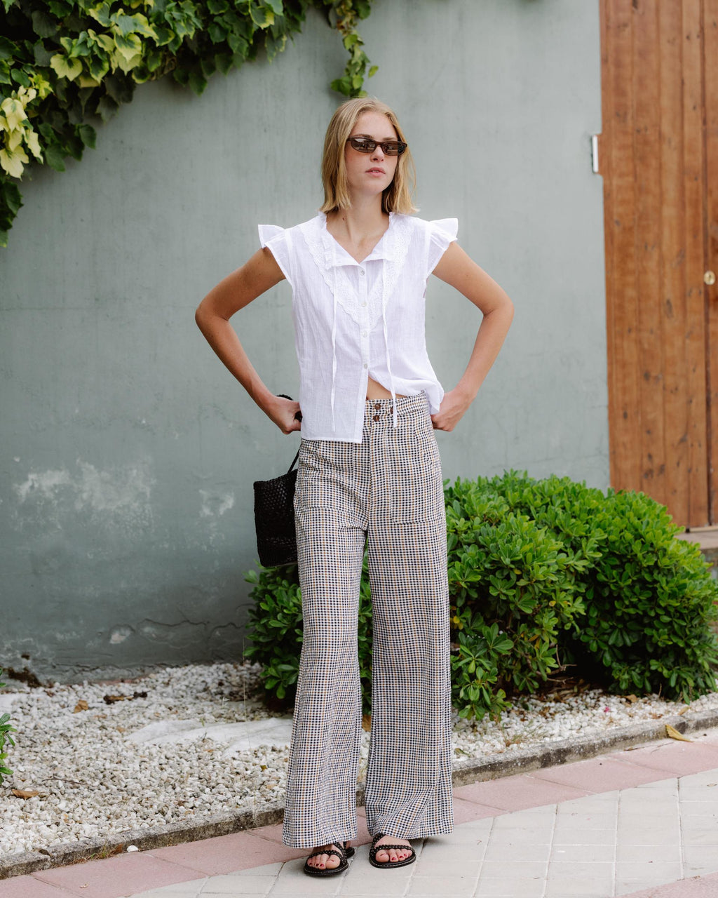 PANTALÓN CINTURILLA BOTONES CUADROS