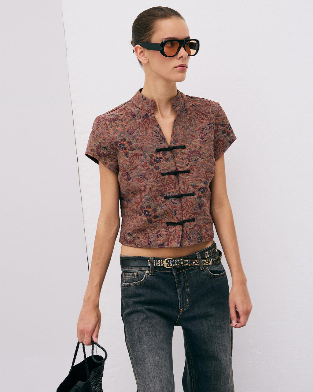 TOP JACQUARD ESTAMPADO FLORAL