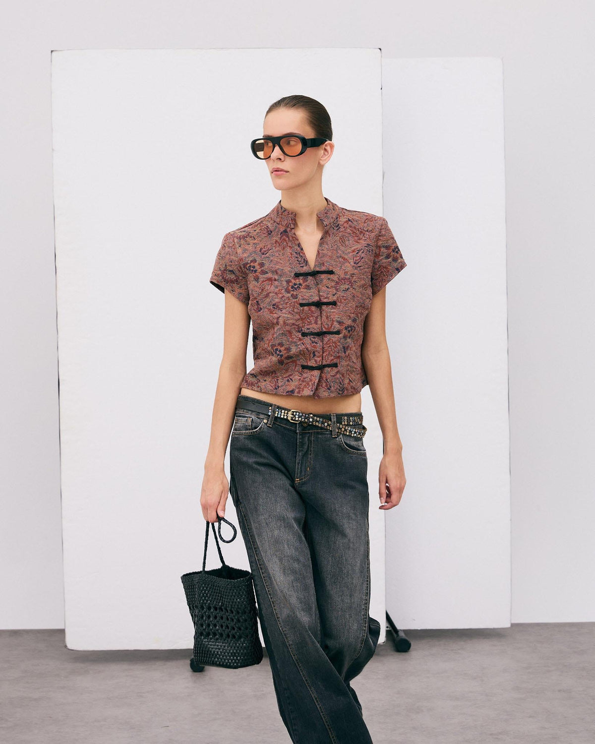 TOP JACQUARD ESTAMPADO FLORAL