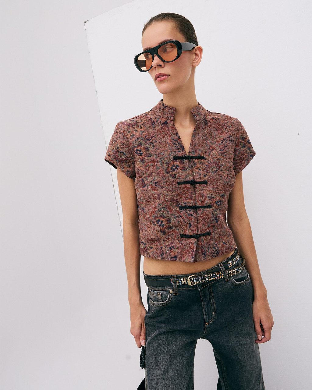 TOP JACQUARD ESTAMPADO FLORAL