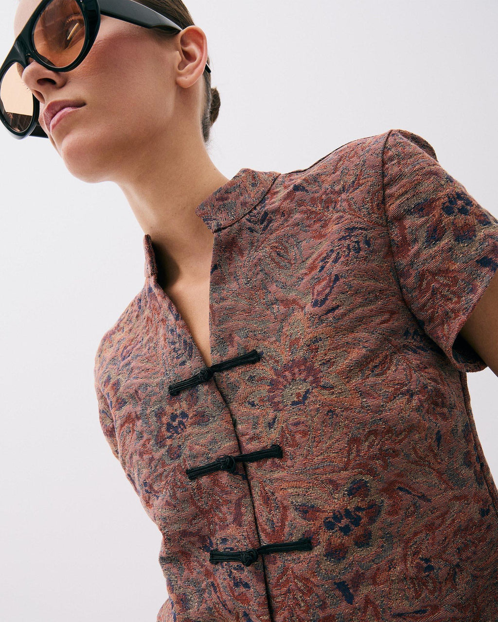 TOP JACQUARD ESTAMPADO FLORAL