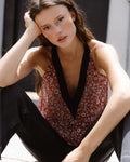 TOP HALTER CONTRASTE FLORES