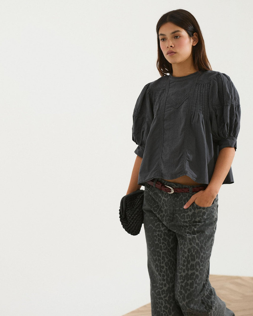 BLUSA MANGA FRANCESA PUNTILLAS JARETAS